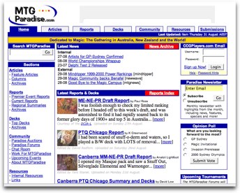 MTGParadise.com Early Design